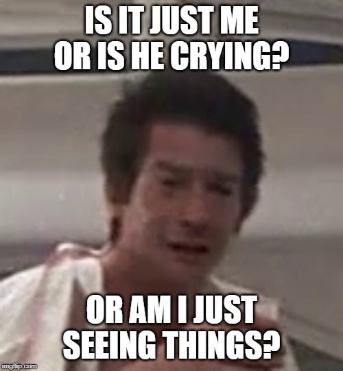 Crying John Hurt | IS IT JUST ME OR IS HE CRYING? OR AM I JUST SEEING THINGS? | image tagged in john hurt,kane,alien,1979 | made w/ Imgflip meme maker