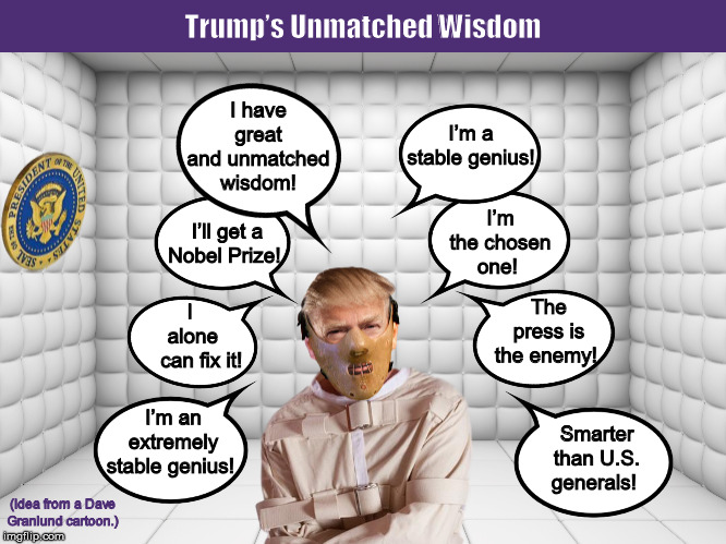 Trump's Unmatched Wisdom | image tagged in donald trump,trump,stable genius,unmatched wisdom,funny,memes,PoliticalHumor | made w/ Imgflip meme maker