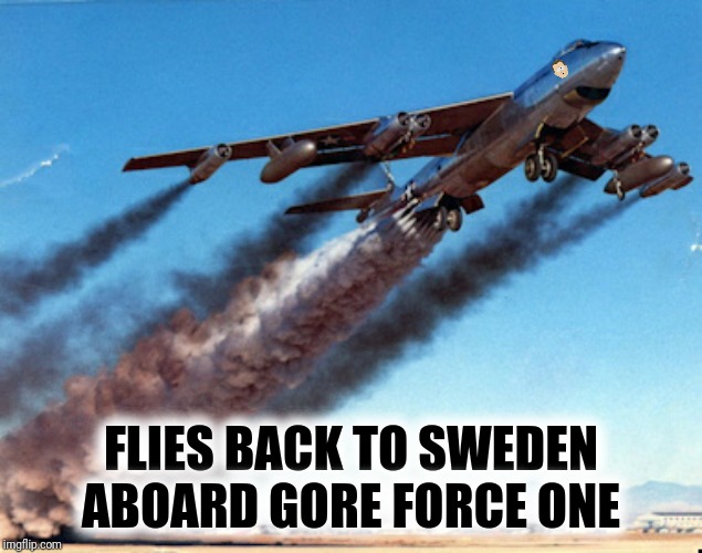 FLIES BACK TO SWEDEN ABOARD GORE FORCE ONE | made w/ Imgflip meme maker