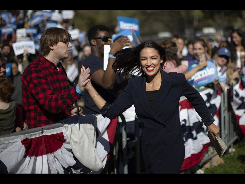 High Quality AOC Bernie Rally Blank Meme Template