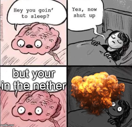 when your in the nether without knowing in bed - Imgflip