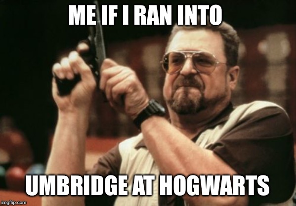 Am I The Only One Around Here | ME IF I RAN INTO; UMBRIDGE AT HOGWARTS | image tagged in memes,am i the only one around here | made w/ Imgflip meme maker