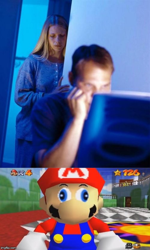Mario funny marriage | image tagged in memes,redditors wife | made w/ Imgflip meme maker