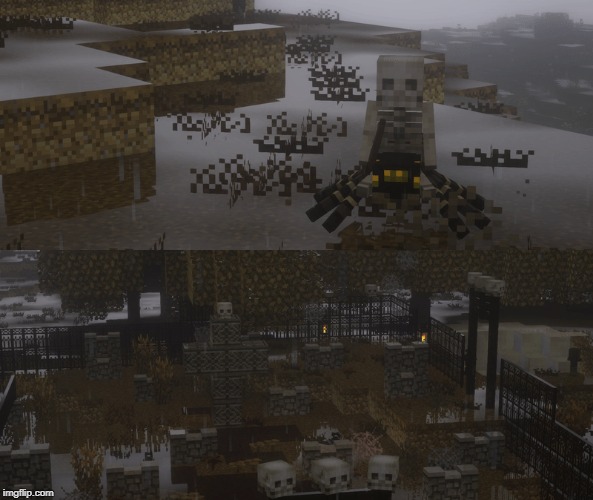 SPOOKY MINECRAFT CEMETERY | image tagged in cemetery,minecraft | made w/ Imgflip meme maker