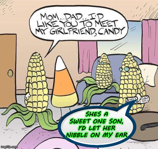 Candy Corn Girlfriend | SHES A SWEET ONE SON, I'D LET HER NIBBLE ON MY EAR | image tagged in memes,candy corn,happy halloween,overly attached girlfriend,aint nobody got time for that,distracted boyfriend | made w/ Imgflip meme maker