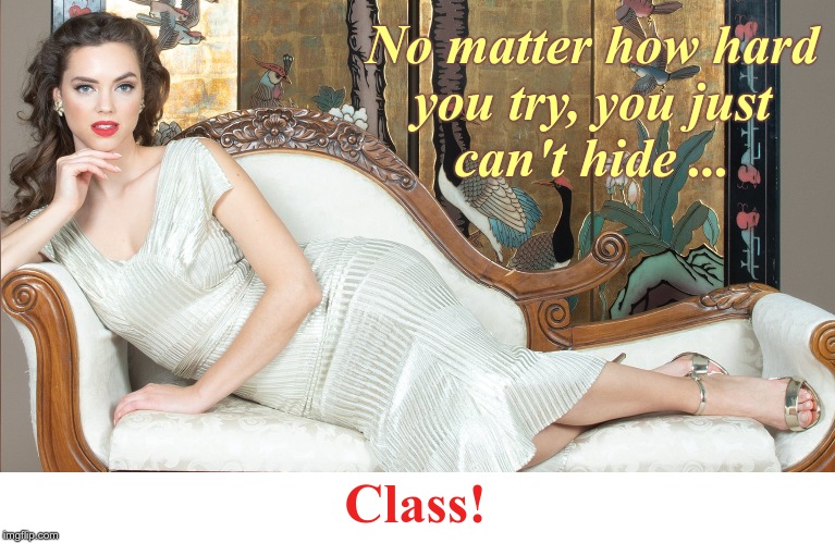 If You Got It ... | No matter how hard
you try, you just
can't hide ... Class! | image tagged in memes,hottie,milf,classy,rick75230 | made w/ Imgflip meme maker