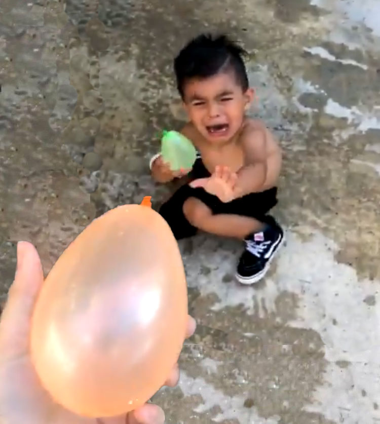 Kid scared of balloon Blank Meme Template
