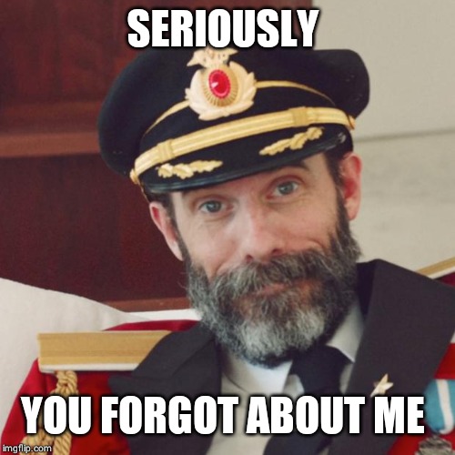 Captain Obvious | SERIOUSLY YOU FORGOT ABOUT ME | image tagged in captain obvious | made w/ Imgflip meme maker