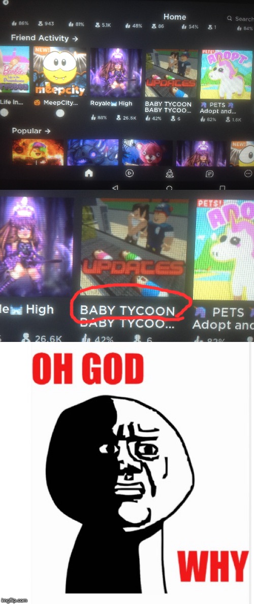 Why... | image tagged in oh god why,disturbed,roblox | made w/ Imgflip meme maker