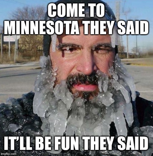 COME TO MINNESOTA THEY SAID; IT’LL BE FUN THEY SAID | made w/ Imgflip meme maker