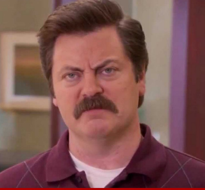High Quality RON SWANSON ANGRY SCOWL Blank Meme Template