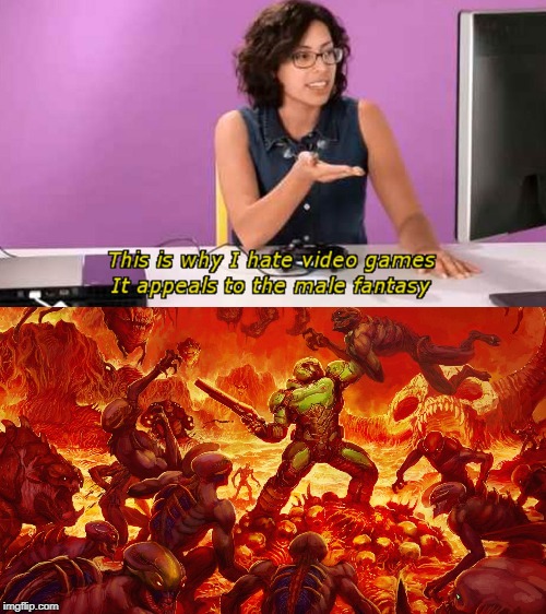 image tagged in doomguy,why i hate video games | made w/ Imgflip meme maker