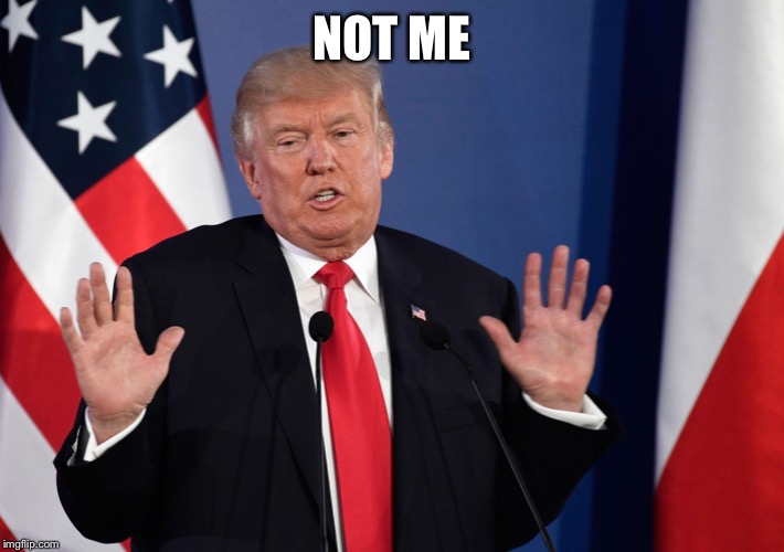 Trump Not Me | NOT ME | image tagged in trump not me | made w/ Imgflip meme maker