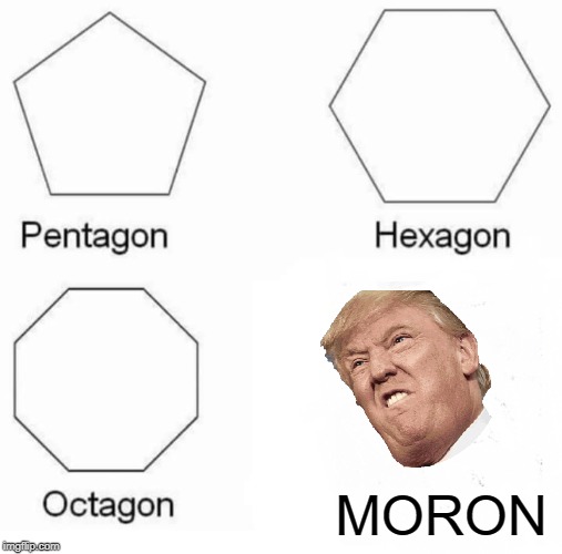 Pentagon Hexagon Octagon | MORON | image tagged in memes,pentagon hexagon octagon | made w/ Imgflip meme maker