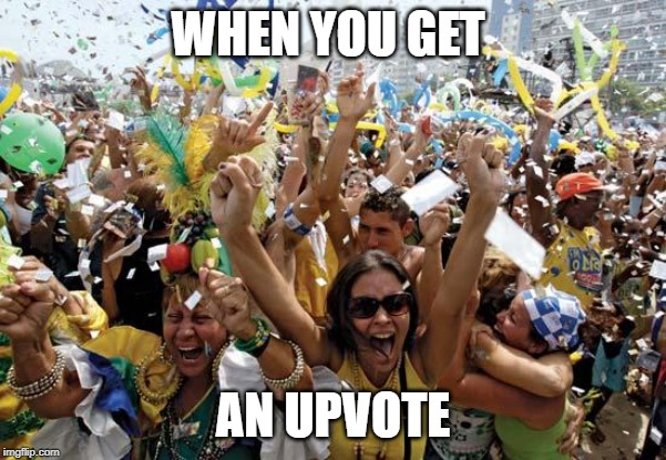 celebrate | WHEN YOU GET AN UPVOTE | image tagged in celebrate | made w/ Imgflip meme maker