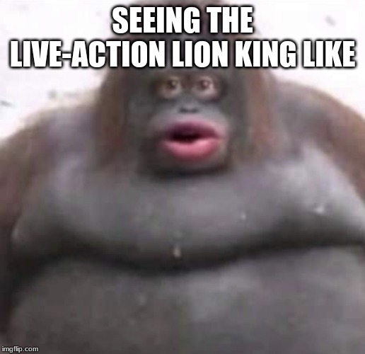 Le Monke | SEEING THE LIVE-ACTION LION KING LIKE | image tagged in le monke | made w/ Imgflip meme maker