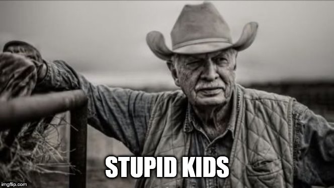 So God Made A Farmer Meme | STUPID KIDS | image tagged in memes,so god made a farmer | made w/ Imgflip meme maker