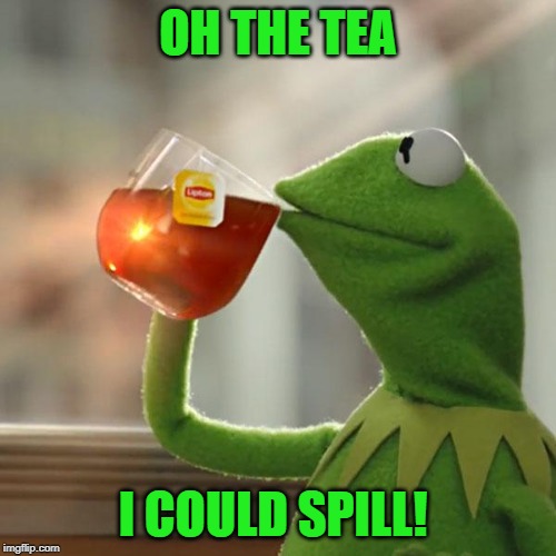 But That's None Of My Business | OH THE TEA; I COULD SPILL! | image tagged in memes,but thats none of my business,kermit the frog | made w/ Imgflip meme maker