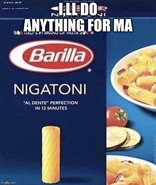 Nigatoni | I,LL DO ANYTHING FOR MA | image tagged in nigatoni | made w/ Imgflip meme maker