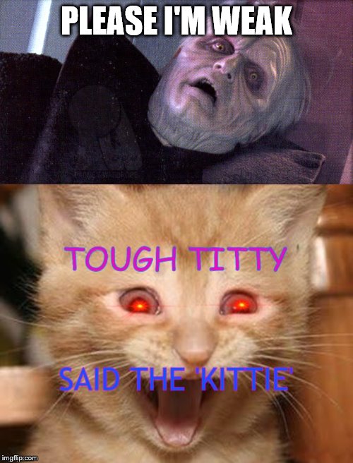 PLEASE I'M WEAK | image tagged in palpatine please dont | made w/ Imgflip meme maker