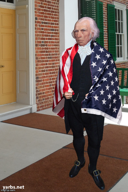 James Madison with American Flag | image tagged in james madison with american flag | made w/ Imgflip meme maker