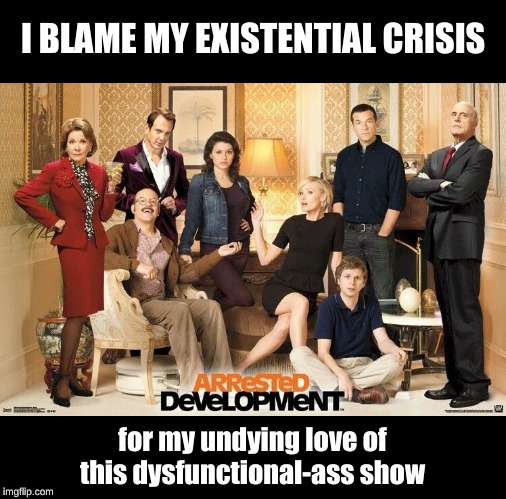 Existential Crisis | I BLAME MY EXISTENTIAL CRISIS; for my undying love of this dysfunctional-ass show | image tagged in existential crisis | made w/ Imgflip meme maker