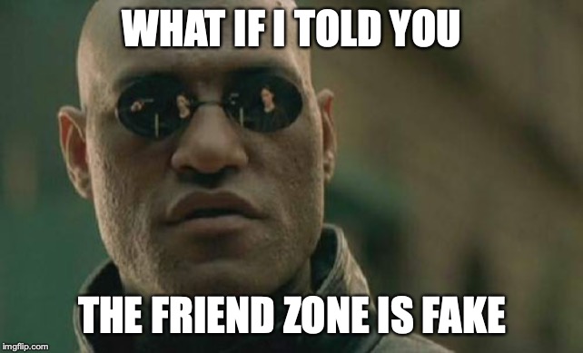 Matrix Morpheus Meme | WHAT IF I TOLD YOU; THE FRIEND ZONE IS FAKE | image tagged in memes,matrix morpheus | made w/ Imgflip meme maker