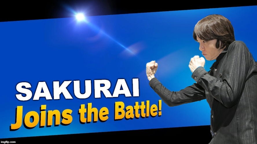 Sakurai joins the battle (500$ DLC) | SAKURAI | image tagged in joins the battle,super smash bros,memes | made w/ Imgflip meme maker