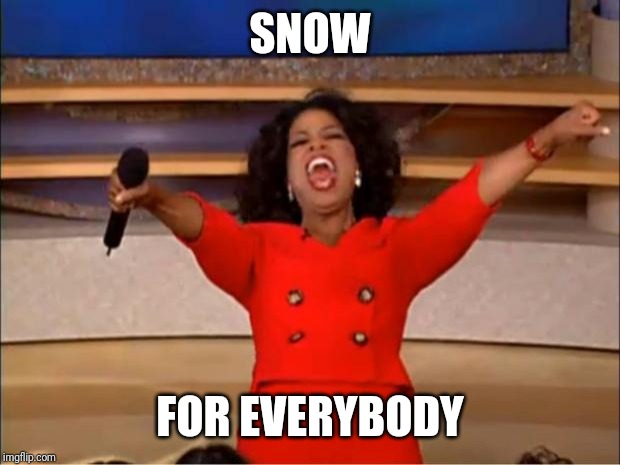 Oprah You Get A | SNOW; FOR EVERYBODY | image tagged in memes,oprah you get a | made w/ Imgflip meme maker