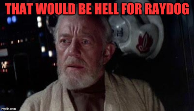 Disturbance in the force | THAT WOULD BE HELL FOR RAYDOG | image tagged in disturbance in the force | made w/ Imgflip meme maker