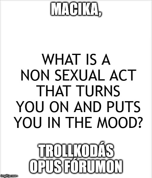 Non Sexual Act Turn On | MACIKA, TROLLKODÁS OPUS FÓRUMON | image tagged in non sexual act turn on | made w/ Imgflip meme maker