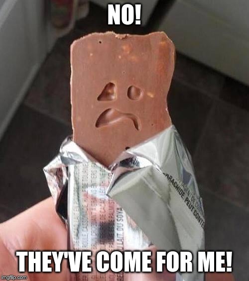Shakeology Sad Candy Bar | NO! THEY'VE COME FOR ME! | image tagged in shakeology sad candy bar | made w/ Imgflip meme maker