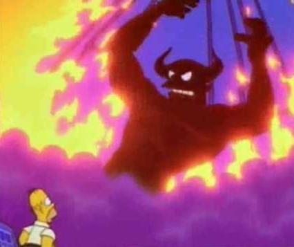 Homer And The Devil Blank Meme Template