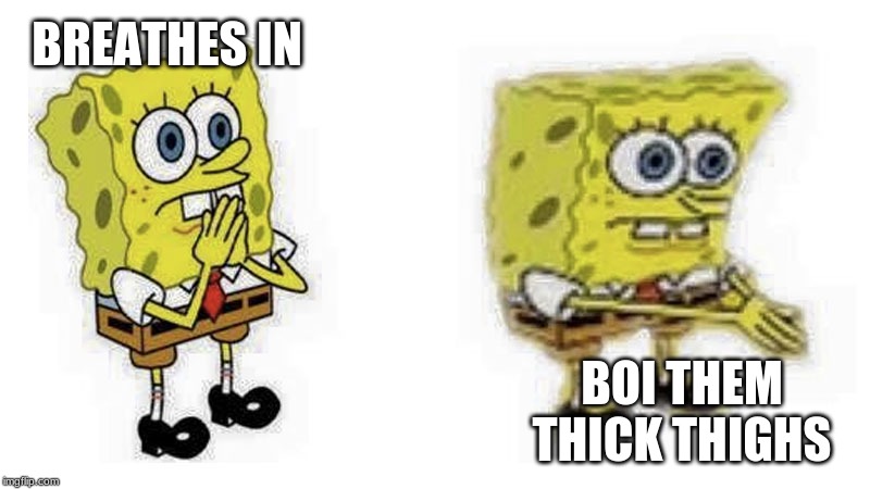 thighs | BREATHES IN; BOI THEM THICK THIGHS | image tagged in funny memes | made w/ Imgflip meme maker