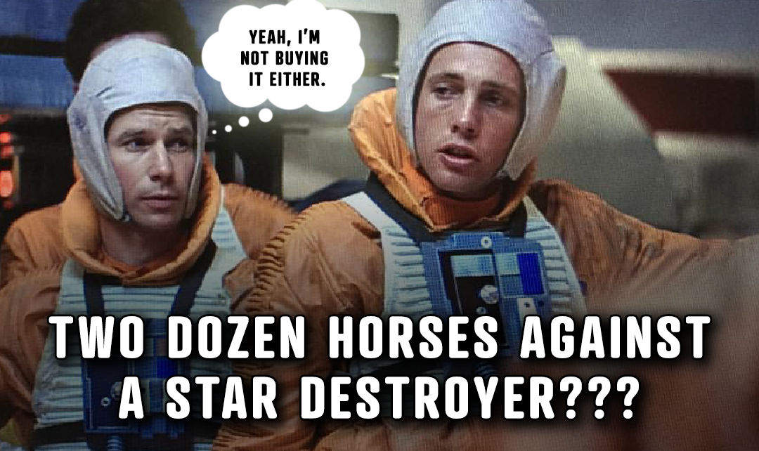 Horses vs Star Destroyer Blank Meme Template