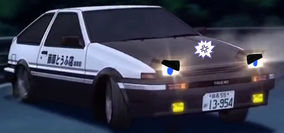 High Quality Angry AE86 Trueno version 3 (Initial D) Blank Meme Template