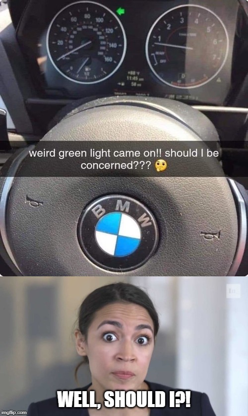 WELL, SHOULD I?! | image tagged in crazy alexandria ocasio-cortez | made w/ Imgflip meme maker