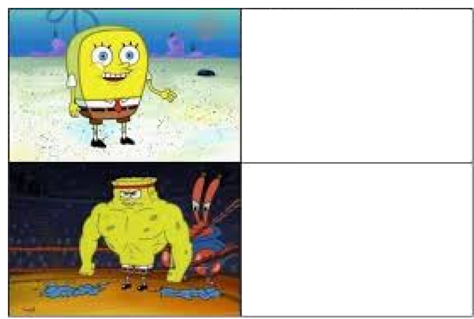 High Quality Spongebob strength Blank Meme Template