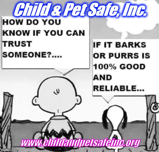 Child & Pet Safe, Inc. www.childandpetsafeinc.org | made w/ Imgflip meme maker