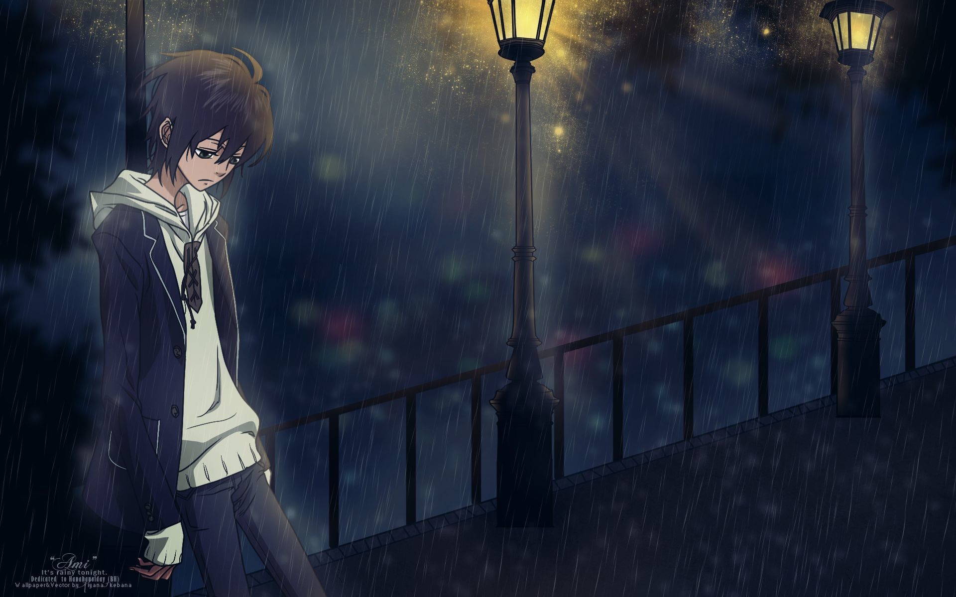 Wallpaper anime boy sadness lonely  free pictures on Fonwall