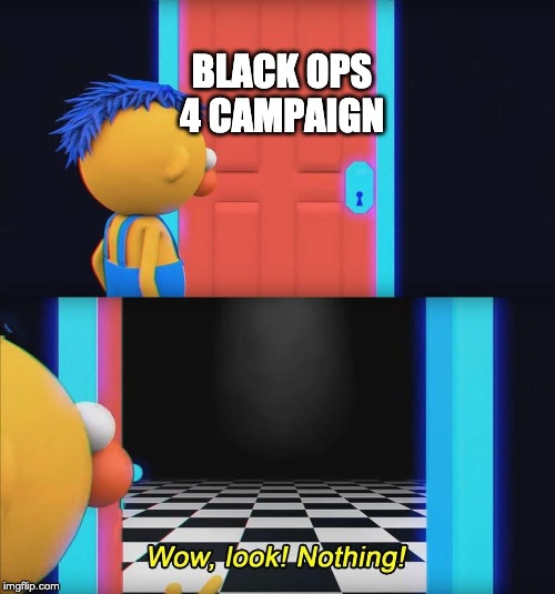 Wow look nothing! |  BLACK OPS 4 CAMPAIGN | image tagged in wow look nothing | made w/ Imgflip meme maker