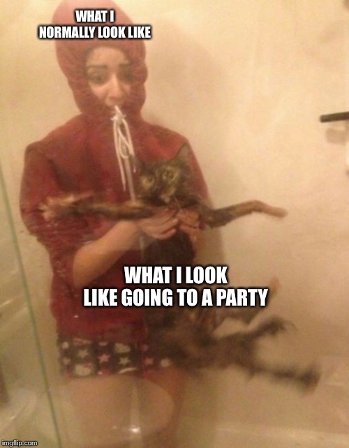 WHAT I NORMALLY LOOK LIKE WHAT I LOOK LIKE GOING TO A PARTY | made w/ Imgflip meme maker