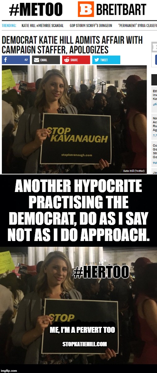 More women would mean less sexual harrasment she claimed. Typical Democrat Bullshit with an extra cowpat for good measure. | #METOO; ANOTHER HYPOCRITE PRACTISING THE DEMOCRAT, DO AS I SAY NOT AS I DO APPROACH. #HERTOO; ME, I'M A PERVERT TOO; STOPKATIEHILL.COM | image tagged in black background,katiehill,hypocrite,hillary clinton,donald trump | made w/ Imgflip meme maker
