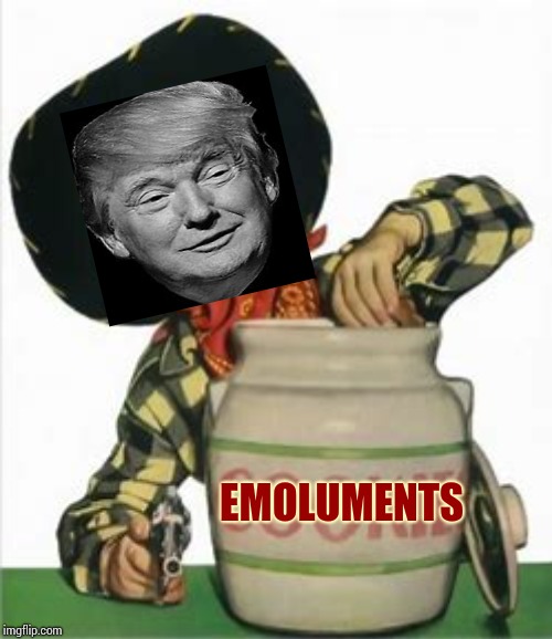 The Word Emolument Comes From Emolumentum, Which Is Latin For “PROFIT” or “GAIN.” | EMOLUMENTS | image tagged in memes,trump unfit unqualified dangerous,liar in chief,criminal behavior,lock him up,impeach trump | made w/ Imgflip meme maker