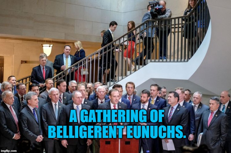 Belligerent Eunuchs | A GATHERING OF BELLIGERENT EUNUCHS. | image tagged in politics | made w/ Imgflip meme maker