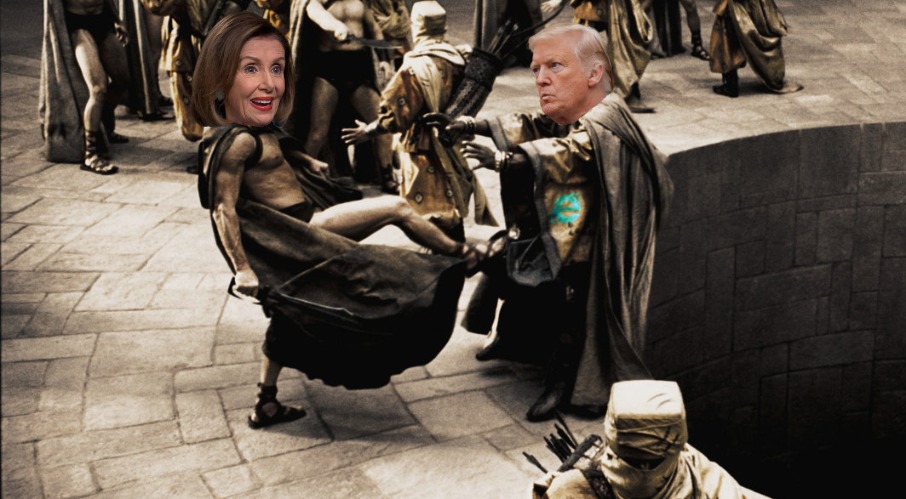 When Matt Gaetz compares storming impeachment to 300 | image tagged in 300,pelosi,trump | made w/ Imgflip meme maker