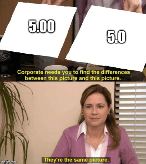 They're The Same Picture Meme | 5.00; 5.0 | image tagged in office same picture | made w/ Imgflip meme maker