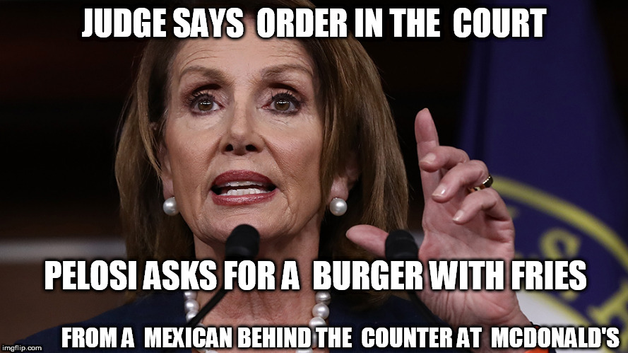 DERRRRRRRRRRRRRP!! | image tagged in nancy pantsy,duhhh,um   im not really sure,nancy pelosi,a  burger with fries | made w/ Imgflip meme maker