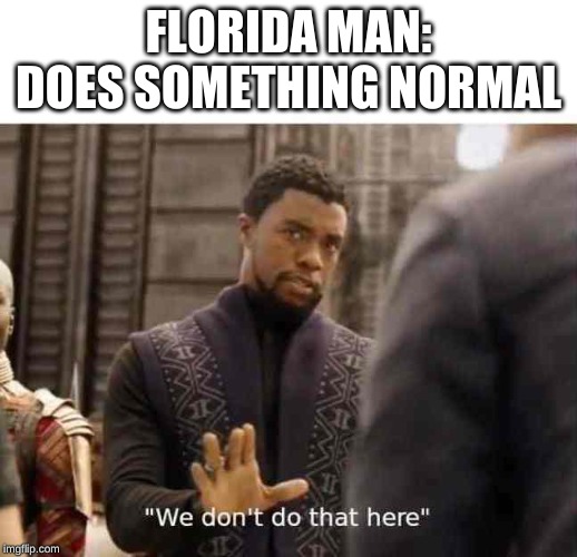 we dont do that here | FLORIDA MAN: DOES SOMETHING NORMAL | image tagged in we dont do that here | made w/ Imgflip meme maker