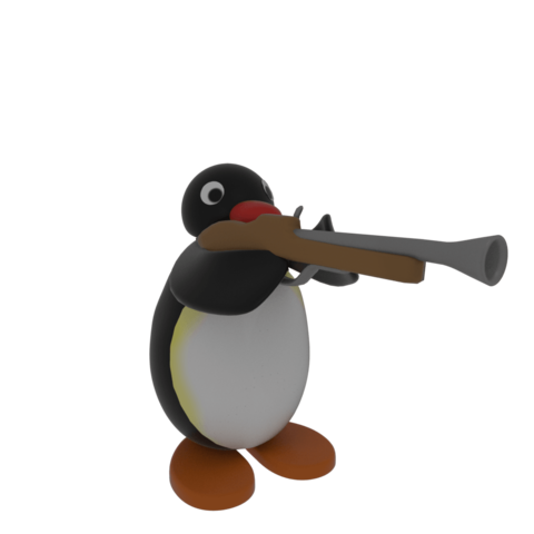 Pingu with a gun Blank Meme Template
